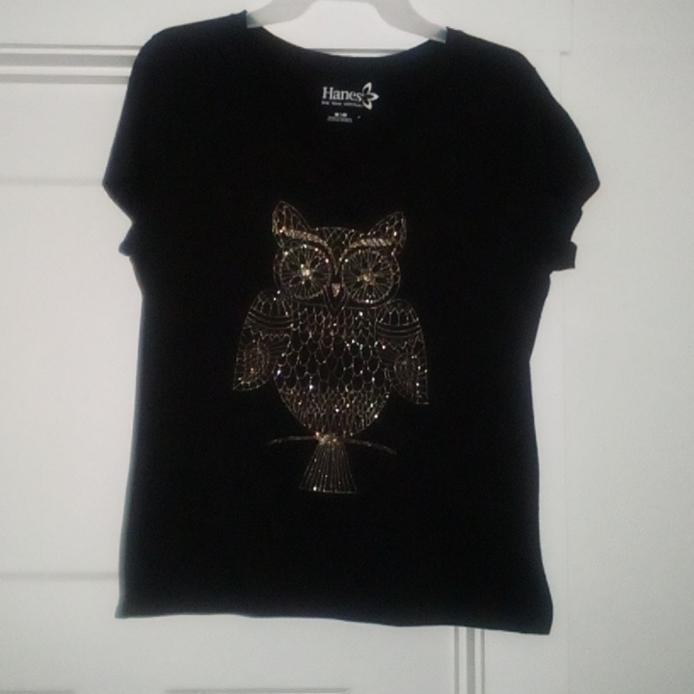 Sparkle Owl Black Tee